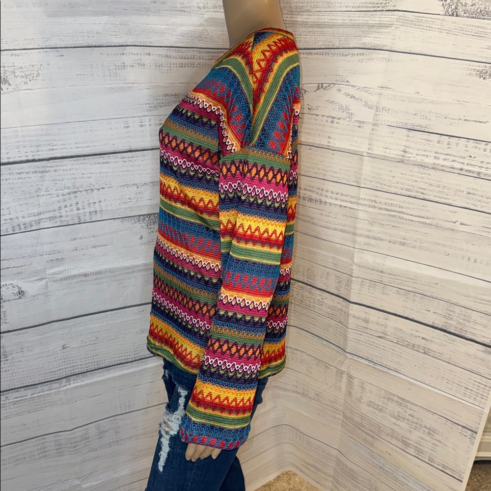 NWOT Multicolor Striped Textured Sweater - Women - Picture 7 of 8